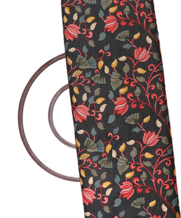 Forest Green Colour Floral Digital Print Velvet Fabric